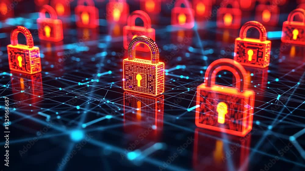 Aufkleber digital locks enhancing security and protection in network technology for cybersecurity