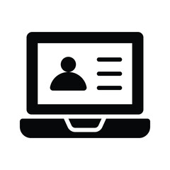 A solid style icon of interactive user portal