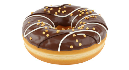 Isolated Chocolate Donut with Sprinkles