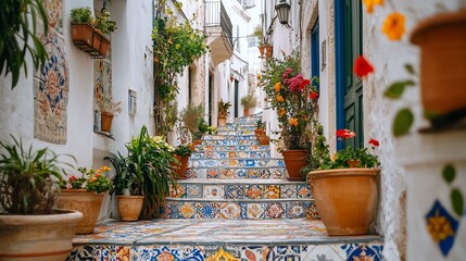street in santorini greece © Sakina