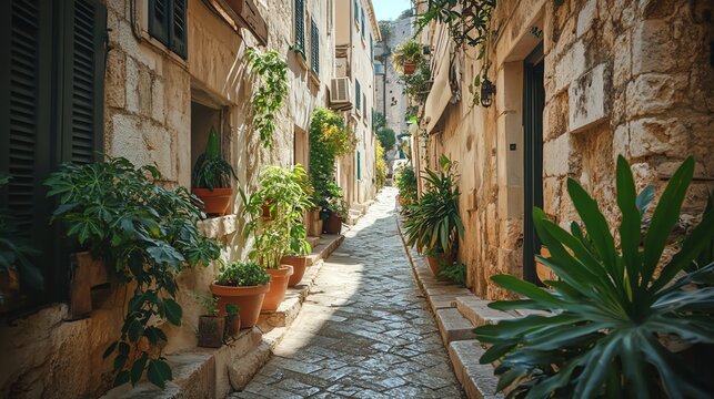 Fototapeta narrow street in the old town