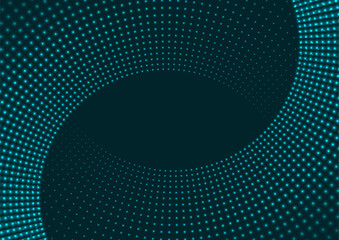 Futuristic glowing tech cyan blue halftones dotted circles abstract background. Geometric minimal vector design
