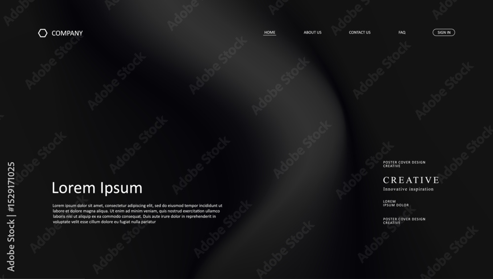 Poster abstract wave futuristic design of landing page. retro gradient mesh website design