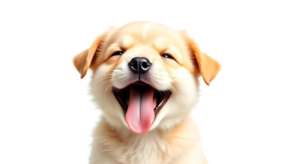 Joyful Puppy's Giggle A Cute Dog's Playful Smile, Happy Expression, Funny Meme, Cheerful Animal Pet