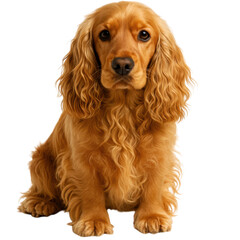 Golden Cocker Spaniel portrait isolated on a white background.