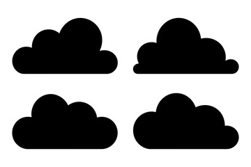 Black cloud silhouette vector weather sky design