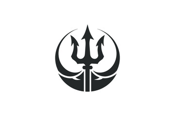 Trident logo design poseidon spear sea ocean weapon
