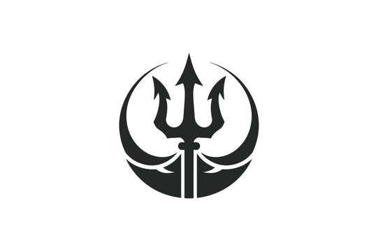 Trident logo design poseidon spear sea ocean weapon