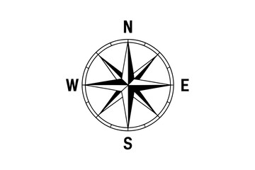 Compass rose navigation direction north south east west