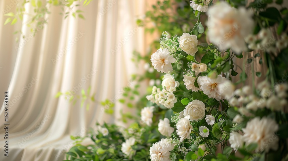 Aufkleber a beautiful display of soft-colored flowers against a subtly lit background, creating a serene and r