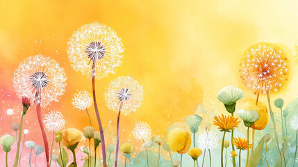 Summery Colorful Watercolor Flowers Background Wallpaper
