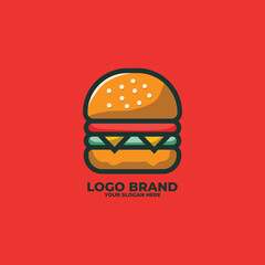 Flat Burger Icon Logo Design