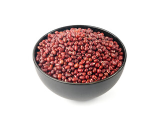 Red adzuki beans isolated, raw azuki bean pile, Vigna angularis legume seeds, dry red mung bean