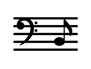 Music Icon 20A Score with F clef and eighth notes
