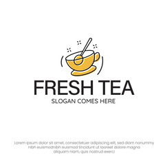 Fresh Tea Logo Design – Modern Vector Template for Organic Tea Shop, Herbal Beverage, and Café Branding