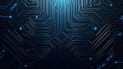 black metal surface with softly glowing blue ambient light from etched circuit lines, high contrast, highly detailed background perfect for commercial use