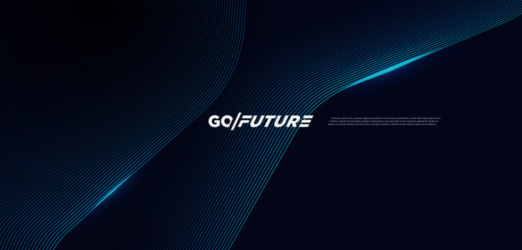 Minimal futuristic background with elegant curved signal lines and soft blue glow on a dark navy surface. Ideal for tech branding, UI design, digital concepts, and high-end sci-fi themed visuals.