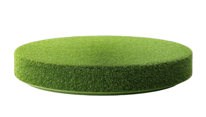 Circular grassy platform on black background (1)