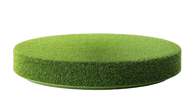 Circular grassy platform on black background (1)