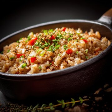 closeup shot ready to serve arroz de funcho food photography gourmet vibrant fresh ingredients razor shallow  clean background