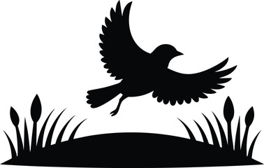 Obraz premium vector illustration of a Black Cowbird