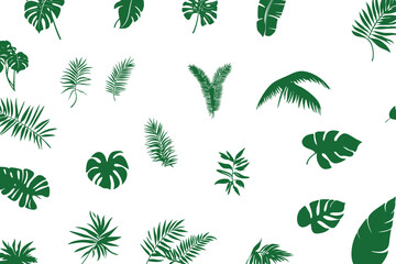 Stylized vector leaves and foliage in a decorative layout. Great for eco-friendly branding, floral elements, natural patterns, and minimalist art with clean lines, soft curves, and versatile design ap