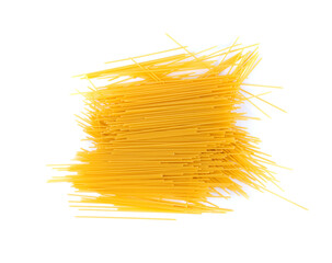Raw spaghetti isolated, dry spagetti, long wheat noodles, uncooked italian macaroni bundle