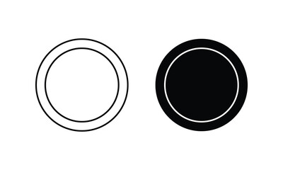 Plate vector icon. Dinner dish or plate. Glass plate vector icon set. Ceramic plate icon .Restaurant utensil symbol. Restaurant business concept. Dinner dish symbol.