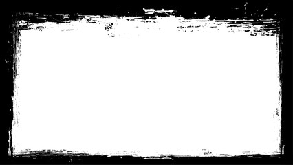 Grunge frame illustration. Vector black grunge border frame