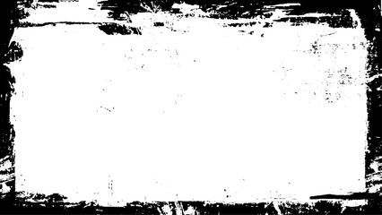 Grunge frame illustration. Vector black grunge border frame
