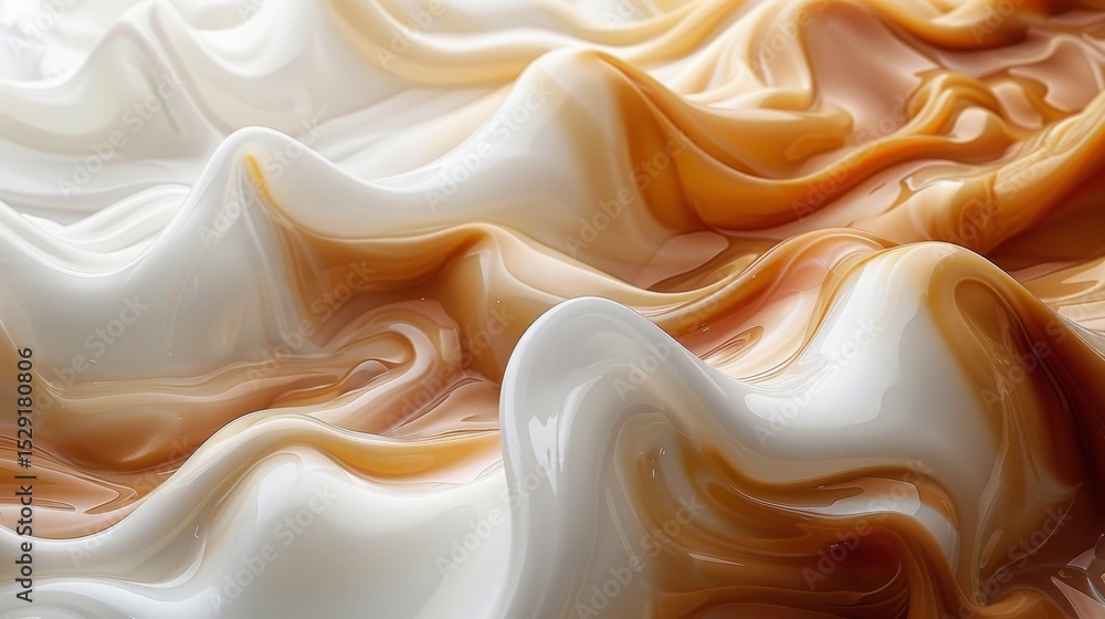 Aufkleber a mesmerizing composition of flowing creamy textures in warm tones, representing smoothness and tran