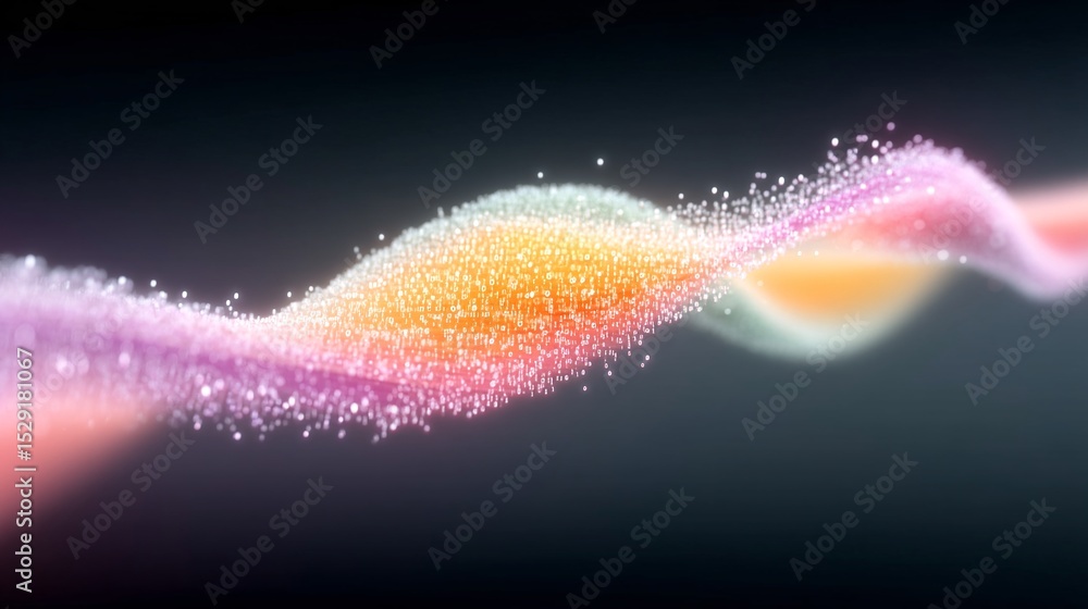 Poster glowing dna helix formed from binary code strands
