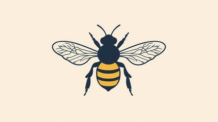 Line icon of a bumblebee on light-colored background