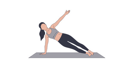 Naklejka premium Side Plank Pose: Illustrated Fitness and Strength