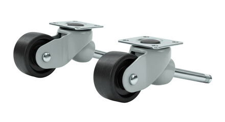 Isolated Pair of Caster Wheels