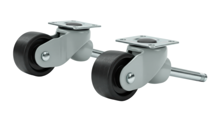 Isolated Pair of Caster Wheels