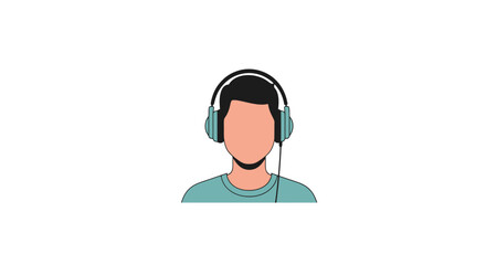 Silhouette of a Person Listening to Music with Headphones