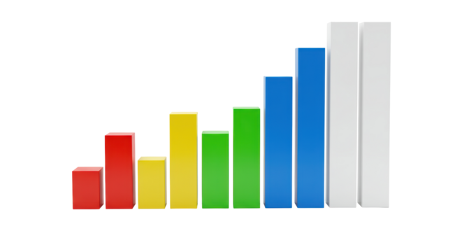 Isolated growing bar graph
