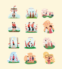 Traditional Game Event in Indonesian Independence Day 