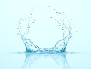 Abstract water droplets forming a refreshing splash with Pure Fresh text concept as A crisp illustration featuring abstract water droplets that form a refreshing splash wi Cleans