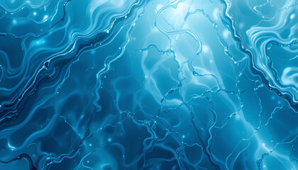 Glossy Blue Fluid Abstract Background &ndash; Liquid Marble Texture
