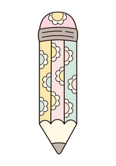 Coquette pencil clipart, Cute teacher pencil, Teacher Appreciation, Back to school hand drawn vector illustration in flat style