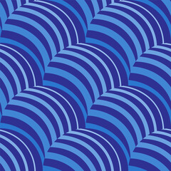 Abstract seamless pattern. Blue dynamic waves. Perfect for textile, fabric, wallpaper, background. Vector
