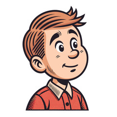 Create a cute, blushing cartoon avatar with shy, downcast eyes, head tilted slightly to the side, expressing shyness and embarrassment.