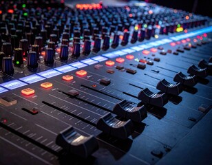Professional Audio Mixer Closeup