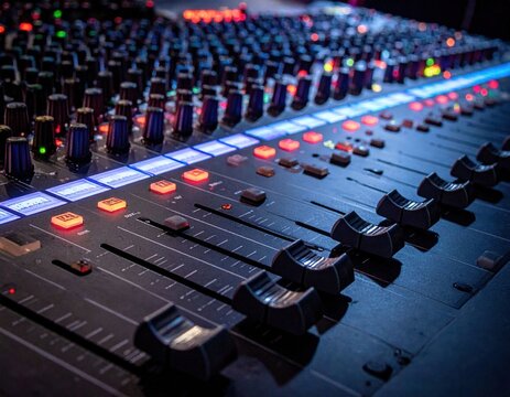 Professional Audio Mixer Closeup