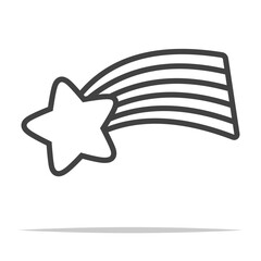 Shooting star outline icon transparent vector isolated