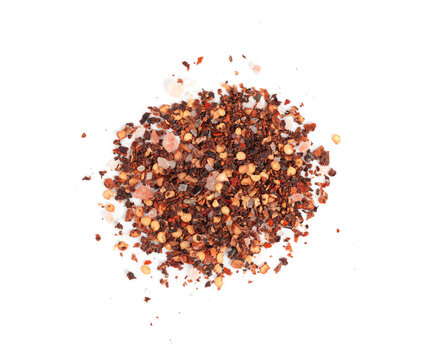 Chili and salt seasoning, red chilli pepper spice powder, dry crushed hot pepper flakes