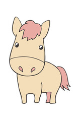 カラーイラスト素材・かわいい馬