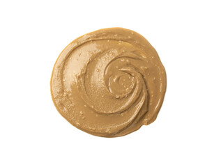 Tahini smear isolated, sesame seeds paste splash, spilled tahina sauce, spill eastern dip